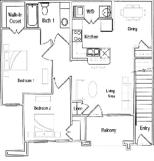 B1U - Two Bedroom / One Bath